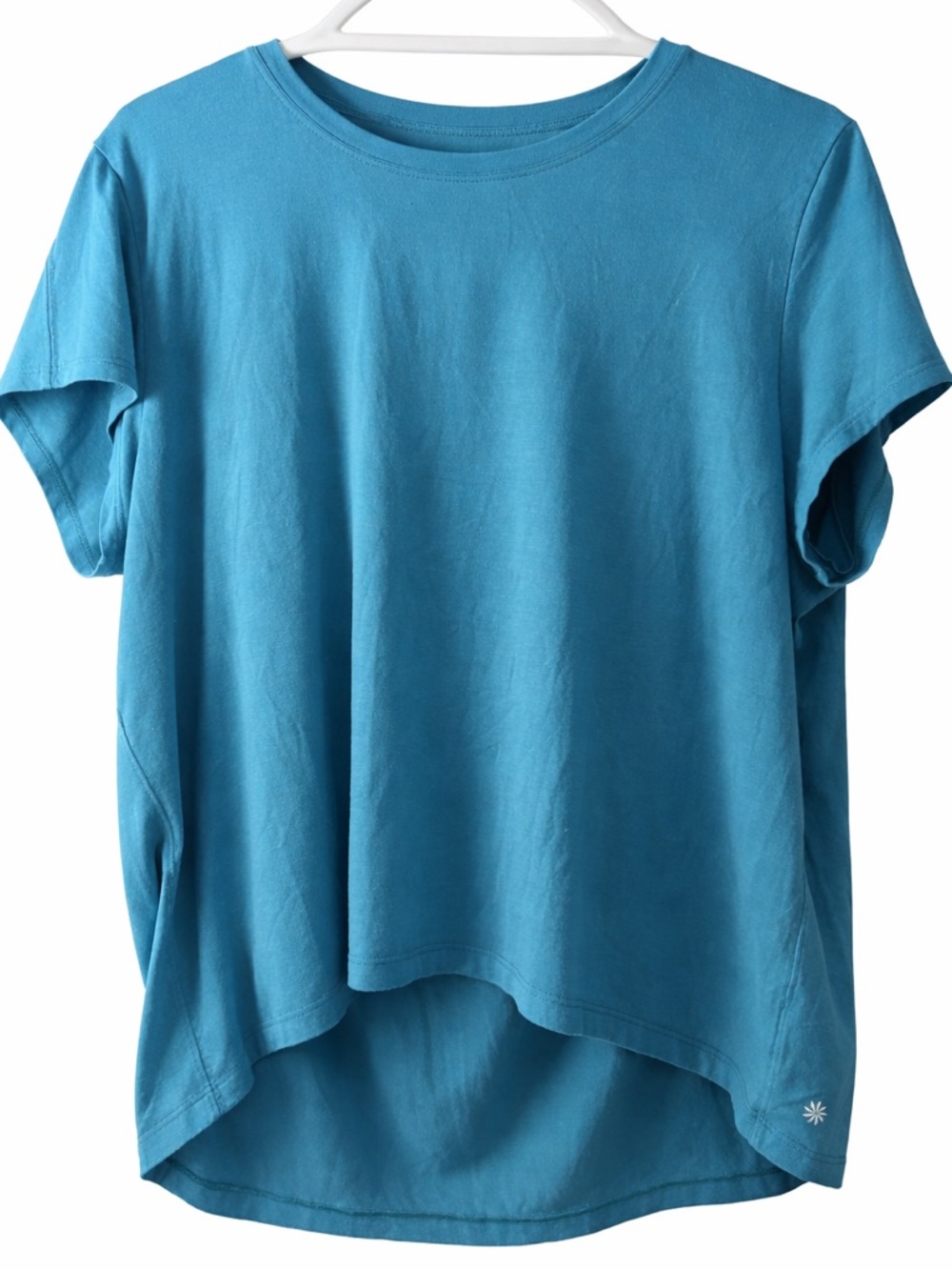 Athleta Teal Short Sleeve High-Low Tee